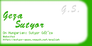 geza sutyor business card